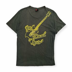 DIESEL ディーゼル BIG フロントデザイン ギター 半袖 Tシャツ カットソー サイズ M/ディーゼルジャパン(株)代理