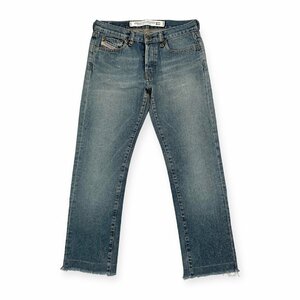 DIESEL ディーゼル TYPE RR55 色落ち カットオフ デニムパンツ ジーパン W28 / インディゴ 古着 ボタンフライ 切りっぱなし イタリア製