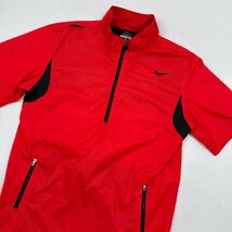 NIKE GOLF ナイキゴルフ 半袖 ハーフジップ プルオーバー シャツ ウインドブレーカー サイズ M/レッド メンズ_画像2