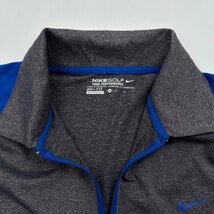 ゴルフ◆NIKE GOLF ナイキ ドライフィット ハーフジップ ストレッチ 半袖 ポロシャツ M/メンズ/スポーツ/グレー×ブルー_画像5