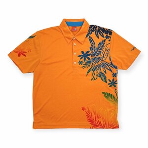  прекрасный товар *PARADISO Paradiso Rainbow aro - дизайн flocky принт короткий рукав dry рубашка-поло M / orange / мужской / Golf 