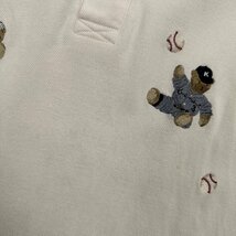 Karl Helmut カールヘルム クマ 野球 刺繍 デザイン 半袖 ポロシャツ Lサイズ/アイボリー ベージュ系/メンズ ピンクハウス_画像3