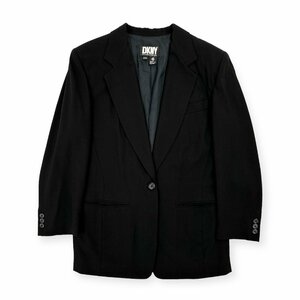 90s old tag rare *DKNY Donna Karan 1B tailored jacket blaser 4 / lady's old clothes shop Old Vintage / black black TK6259