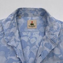 イタリア製 GUY ROVER ギローバー 迷彩 カモフラ 風 長袖シャツ M /ブルー系/メンズ_画像4