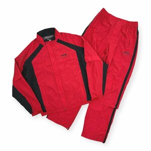  top and bottom *TIGORAtigola2WAY setup short sleeves & long sleeve reverse side mesh rainwear jacket pants M/ red × black / men's / Golf 