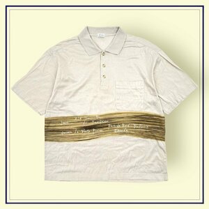 RAIKA Leica heaven . polo-shirt with short sleeves L size / light beige men's gentleman made in Japan 