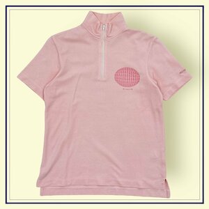バックプリントデザイン!!◆PICONE ピッコーネ ハーフジップ 半袖 ポロシャツ サイズ 1/うすピンク系 スポーツ ゴルフ ビギ