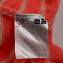 カシミヤ100%◆UNIQLO ユニクロ ボーダー ニット セーター サイズL/オレンジ 系/レディース カシミア m-67_画像5