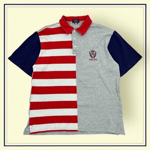 ゴルフ◆PEARLY GATES パーリーゲイツ 切り替えデザイン 半袖 ポロシャツ 刺繍 サイズL /スポーツ