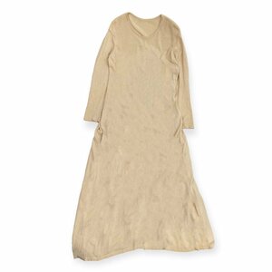 JURGEN LEHL Jurgen Lehl the back side ribbon design knitted long sleeve long One-piece size M/ beige group 