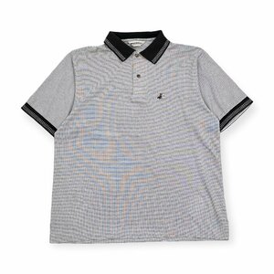  Golf *Black&White black & white embroidery polo-shirt with short sleeves size M/ men's sport made in Japan 