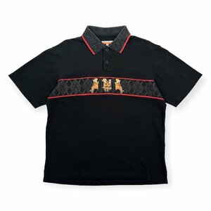 CASTELBAJAC カステルバジャック キャラ刺繍入り 半袖 ポロシャツ サイズ 4/黒/ブラック/メンズ/ライカ/日本製
