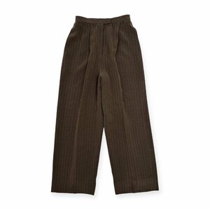 Leilian Leilian stripe polyester slacks pants bottoms 9 / lady's retro made in Japan 