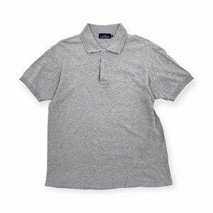 FRED PERRY Fred Perry Logo embroidery polo-shirt with short sleeves deer. . size O/ gray series / hit Union men's made in Japan large size 