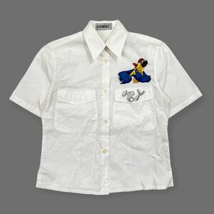  Italy made *ICEBERG Iceberg Cara embroidery entering both . pocket short sleeves shirt 38/ white white 