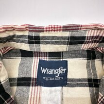 80s 90sビンテージ◆Wrangler ラングラー チェック柄 ウエスタンシャツ 長袖 シャツ M-Lサイズ程度/ベージュ系/メンズ 古着_画像6