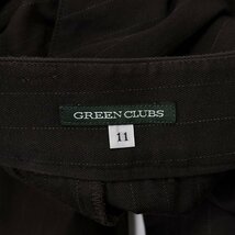 GREENCLUBS グリーンクラブ ストライプ スラックス パンツ ボトムス サイズ 11/ダークブラウン系/日本製 ライカ_画像5
