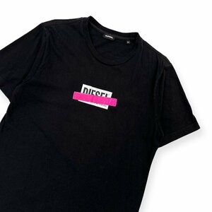 DIESEL ディーゼル デザイン 半袖 コットン Tシャツ カットソー Sサイズ/黒 ブラック系/ディーゼルジャパン