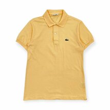 70s 80s ビンテージ◆CHEMISE LACOSTE ラコステ 文字ワニ ワッペン 半袖 ポロシャツ 鹿の子 3/ クリーム系 メンズ D-TK9029_画像1