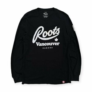 ROOTS CANADA ルーツ カナダ ロゴ プリント 長袖 Tシャツ トレーナー XSサイズ/黒 ブラック