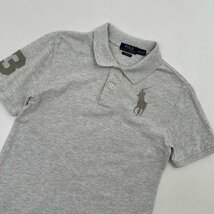 Polo Ralph Lauren ポロ ラルフローレン ビッグポニー刺繍 ナンバリング 鹿の子 コットン 半袖 ポロシャツ L/G(14-16) /杢/ライトグレー_画像2