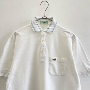 CROCODILE クロコダイル ワニ刺繍 半袖 ポロシャツ Sサイズ / 白 ホワイト メンズ 紳士 ゴルフ 日本製