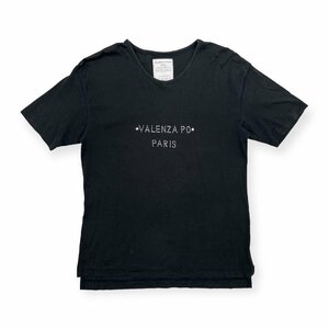 VALENZA PO SPORTS バレンザポー スポーツ ラインストーンロゴ 半袖 Tシャツ カットソー M /黒/ブラック