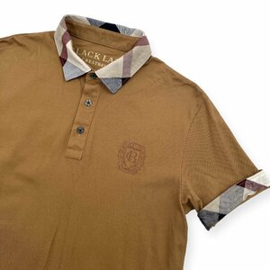 BLACK LABEL CRESTBRIDGE Black Label k rest Bridge check switch deer. . polo-shirt with short sleeves L / Brown / three . association / made in Japan 