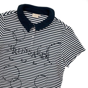 ゴルフ◆TRUSSARDI GOLF トラサルディ ロゴプリント ボーダー 半袖 ポロシャツ サイズ 42 / レディース スポーツ