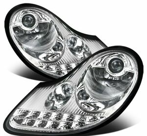  free shipping Taiwan made 97-04 Boxster Boxster 986 / 97-01 Porsche 996 911 LED Pro jekta head light silver lamp 