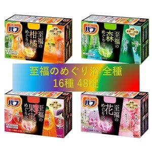 70【花王 バブ めぐり浴 全種 16種48錠】 至福の 森 柑橘 果実 花 めぐり浴 入浴剤