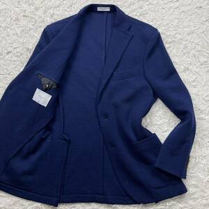 ultimate beautiful goods / present tag BOGLIOLI towel cloth pie ru cloth tailored jacket navy dark blue M~L rank 46va- Gin wool 100% BOGLIOLI spring summer autumn 