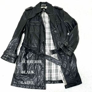  Burberry Black Label кожа тренчкот проверка Logo Ram BURBERRY BLACK LABELnoba проверка 