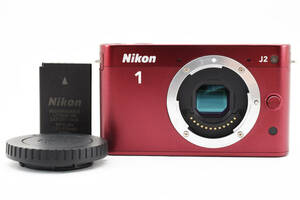 ★外観美品★ニコン Nikon 1 J2 ボデ レッド ミラーレス一眼 L330#3053