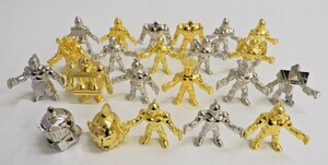 065Z523*[ secondhand goods ] Kinnikuman die-cast gold kesi22 piece set gold. mask / silver. mask 