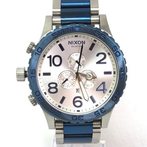 141U386★中古品 NIXON ニクソン 51-30 クロノグラフ A083-Blue Silver 腕時計 ※稼働品の画像2