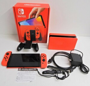 062Z480★【中古 美品/動作品】 Nintendo Switch 本体 有機ELモデル マリオレッド HEG-001 ②