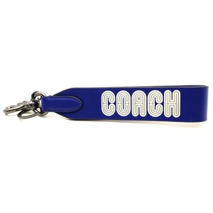  free shipping new goods unused COACH Coach men's key holder loop key fob with patch C7003 blue 