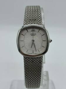 k5 1円◆美品 セイコー 4J81-5040 クレドール ホワイト クオーツ レディース 腕時計 動作未確認