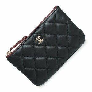 （新品・未使用品）シャネル CHANEL マトラッセ ミニ ポーチ コインケース 小銭入れ 財布チ ラムスキン ブラック 黒 ゴールド金具 A69523