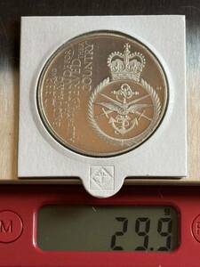 2012年　イギリス領ガーンジー島(オルダニー) 大型銀貨　5ポンド　ダイヤモンドジュビリー　英軍を称える　38.6mm 29.28g SV.925