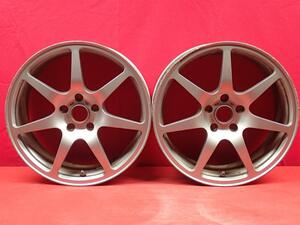 2本組 中古ホイール 軽量 BRIDGESTONE ブリヂストン Prodrive プロドライブ GC・07C 7.5J 18インチ PCD114.3 5穴 +48 ハブ73 ja18