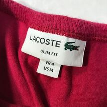 《良品◎》LACOSTE ラコステ★日本製*ワンポイント*ワニ*スリムフィット*半袖Tシャツ*カットソー*レッド*サイズM(MS2856)◆S60_画像5