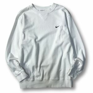 《良品◎》NIKE ナイキ★スウッシュ*ワンポイントデザイン*トレーナー*スウェット*ホワイト*サイズL(MA6444)◆S80