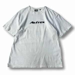 《オススメ◎》AVIREX アヴィレックス★バッグロゴ*ビッグロゴ*半袖Tシャツ*カットソー*ホワイト*サイズM(MS2939)◆YP