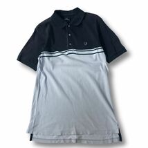 《オススメ◎》FRED PERRY フレッドペリー★ワンポイント*バイカラー*半袖ポロシャツ*ネイビー/ライトブルー*サイズM(MS2932)◆S60_画像1