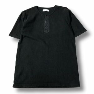 《良品◎》STUDIO D'ARTISAN TAILAR ORGUEIL ステュディオダルチザン★日本製*ヘンリーネックTシャツ*カットソー*ブラック*38(MS3029)◆S60