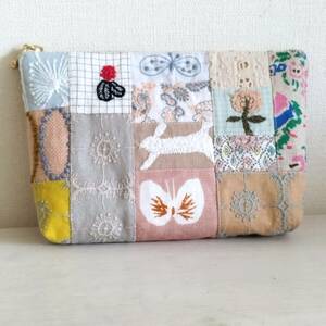  hand made * mina perhonen * patch *skip*hanahane* pouch * passbook 