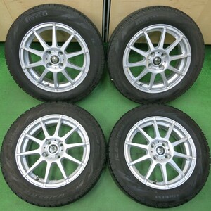 *送料無料* バリ溝！キレイ！8.5分★スタッドレス 175/65R15 ピレリ アイスアシンメトリコ プラス 社外 アルミ PCD100/4H★4042801イス