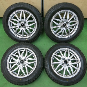 *送料無料* バリ溝 21年 キレイ 9.5分以上★スタッドレス 185/60R15 ダンロップ ウインターマックス WM02 AZANE JL PCD100/4H★4052711イス